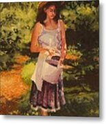 Blueberry Girl Metal Print