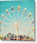 Boardwalk Ferris Wheel Metal Print