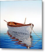 Boat In A Serene Sea Metal Print