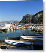 Boats In The Harbor Metal Print