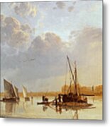 Boats on a River Metal Print