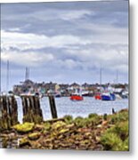 Boats On The River Coquet At Amble Metal Print