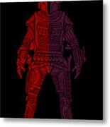 Boba Fett - Star Wars Art, Red Violet Metal Print
