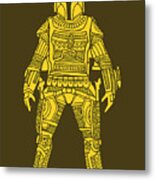 Boba Fett - Star Wars Art, Yellow Metal Print