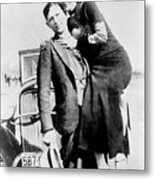Bonnie And Clyde During Their 21 Month Metal Print