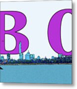 Boston Skyline 1 Metal Print