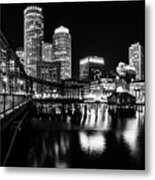 Boston Harbor And The Old Northern Avenue Bridge Metal Print