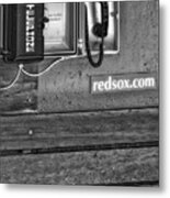 Boston Red Sox Dugout Telephone Bw Metal Print