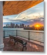 Boston Sunset From Piers Park East Boston Ma Metal Print