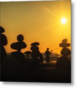 Boulders By The Sea Metal Print