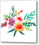 Bouquet Chic Metal Print