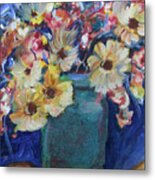 Bouquet Flowers Of Blue Metal Print