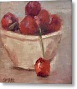 Bowl Of Cherries Metal Print