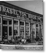 Braselton Bros Inc. Store Front In Bw Metal Print