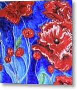 Bright Poppies Metal Print