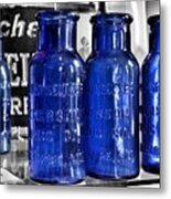 Bromo Seltzer Vintage Glass Bottles Collection - Backwards Z Metal Print