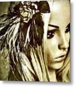 Bronzed Lady Metal Print