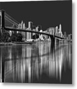 Brooklyn Bridge Reflection Metal Print