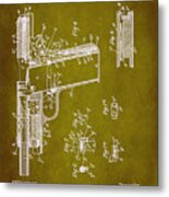 Browning Firearm Patent Drawing 1b Metal Print