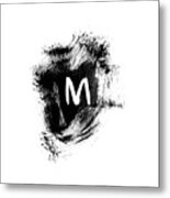 Brushstroe M -monogram Art By Linda Woods Metal Print