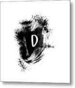 Brushstroke D -monogram Art By Linda Woods Metal Print
