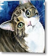 Bubbles - Tabby Cat Painting Metal Print