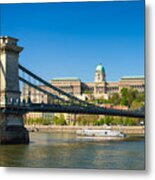 Budapest Chain Bridge And Buda Palace Metal Print