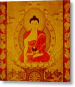 Buddha Tapestry Gold Metal Print