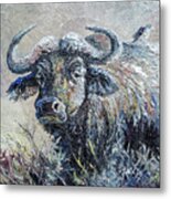 Buffalo And Bird Metal Print