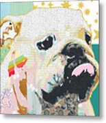 Bulldog Collage Metal Print