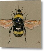 Bumble Bee Art Wall Metal Print