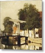 Burgwal Met De Hagebrug Te Haarlem Metal Print