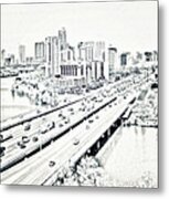 Busy Austin In Stamp Metal Print