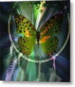 Butterfly Dreamcatcher Metal Print