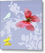 Butterfly Floral 2 Metal Print