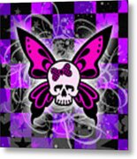 Butterfly Skull Metal Print