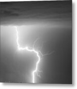 C2g Lightning Strike In Black And White Metal Print