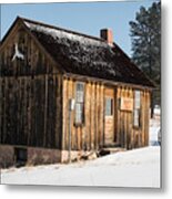Cabin In The Snow Metal Print