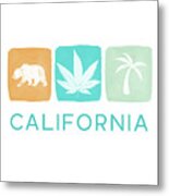 California Cannabis- Art By Linda Woods Metal Print