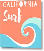 California Surf- Art By Linda Woods Metal Print