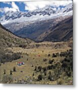 Camping In Huaripampa Valley Metal Print