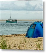 Camping On The Beach Metal Print