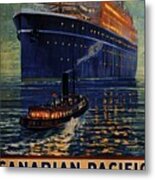 Canadian Pacific - Empress Of Australis - Steamship - Retro Travel Poster - Vintage Poster Metal Print