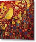 Canary In Red Metal Print