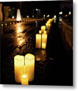 Candles On The Beach Metal Print