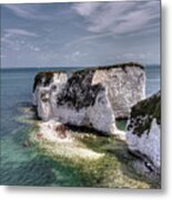 Canoeing Around Old Harry Metal Print