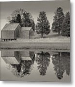 Cape Cod Reflections Black And White Photography Metal Print