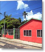 Caribbean Red House Metal Print