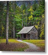 Carter Shields Cabin In Cades Cove Tn Great Smoky Mountains Landscape Metal Print