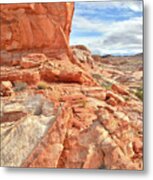 Castle High Above Wash 5 In Valley Of Fire Metal Print